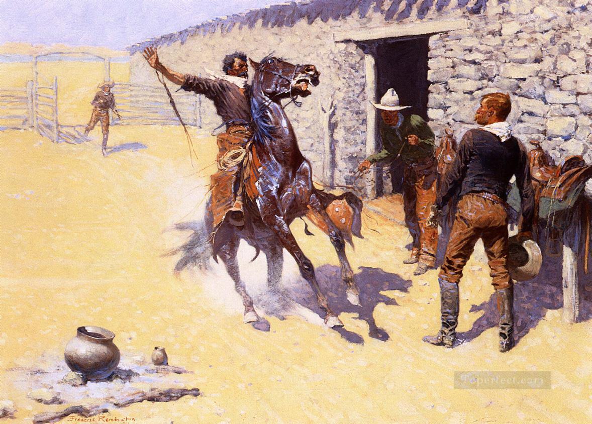 the apaches Frederic Remington Indiana cowboy Oil Paintings